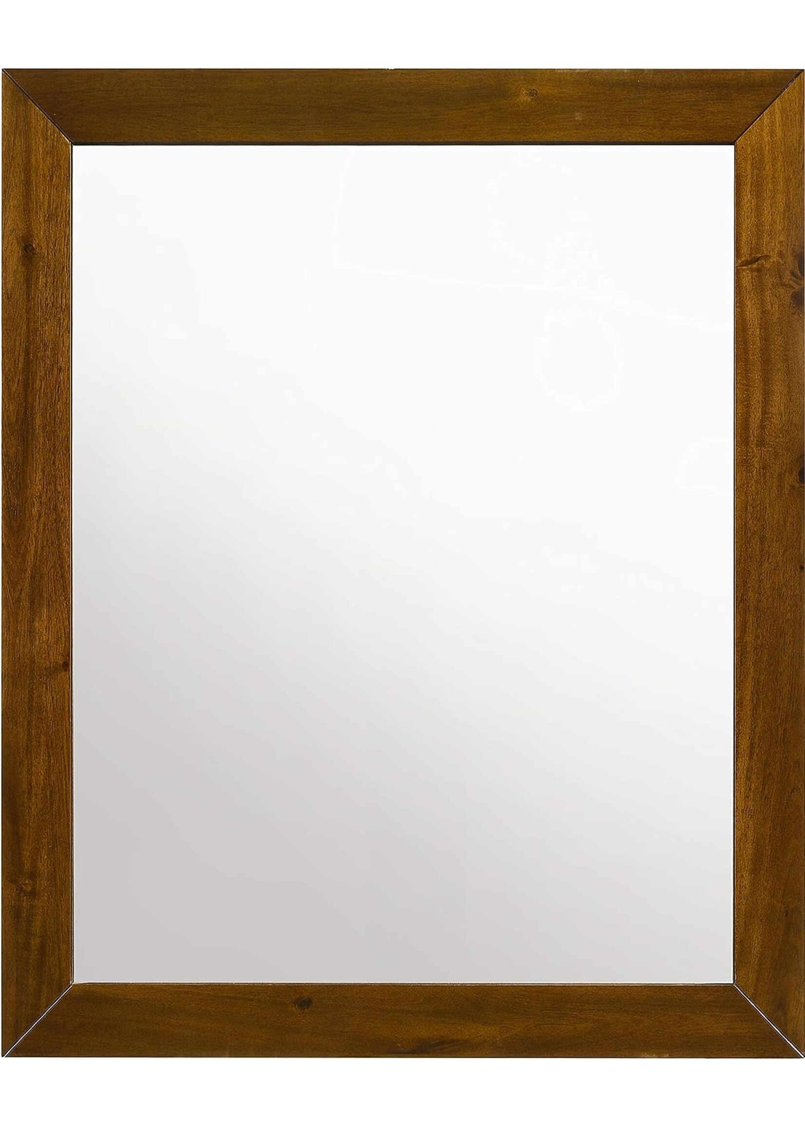 Meridian Furniture Reed-M Reed Collection Industrial Mid Century Design Rectangular Shaped Mirror with Brown Antique Coffee Wood Finish, 41" W x 1" D x 35" H