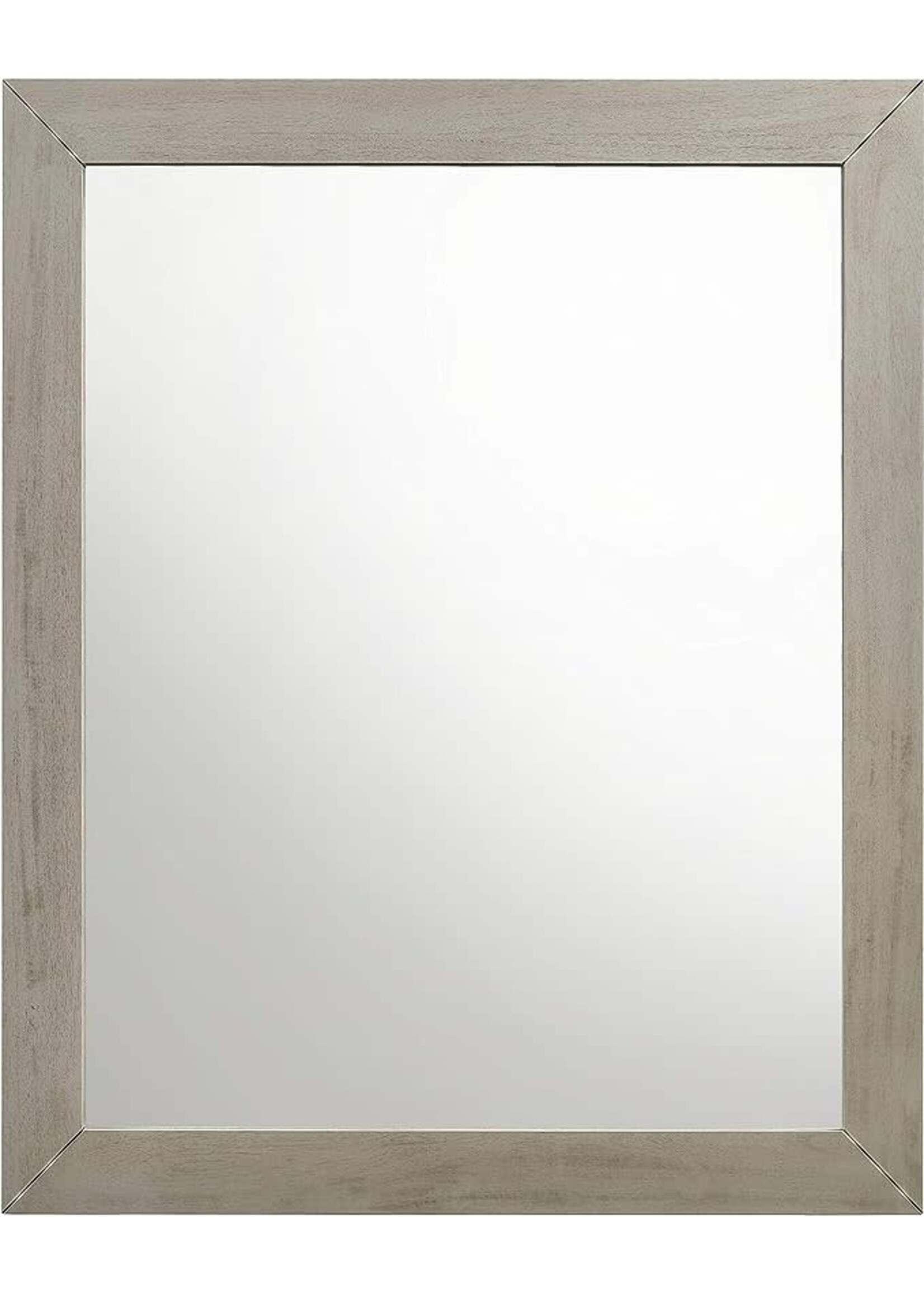 Meridian Furniture Weston-M Weston Collection Industrial Mid Century Design Rectangular Shaped Mirror with Grey Stone Wood Finish, 41" W x 1" D x 35" H