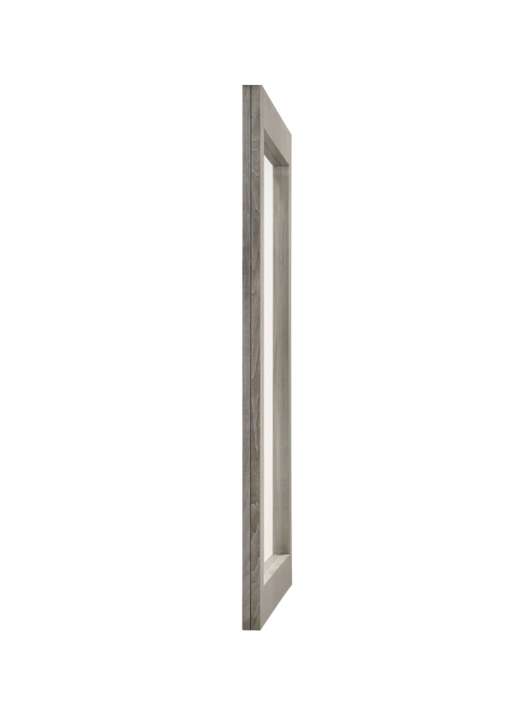 Meridian Furniture Weston-M Weston Collection Industrial Mid Century Design Rectangular Shaped Mirror with Grey Stone Wood Finish, 41" W x 1" D x 35" H
