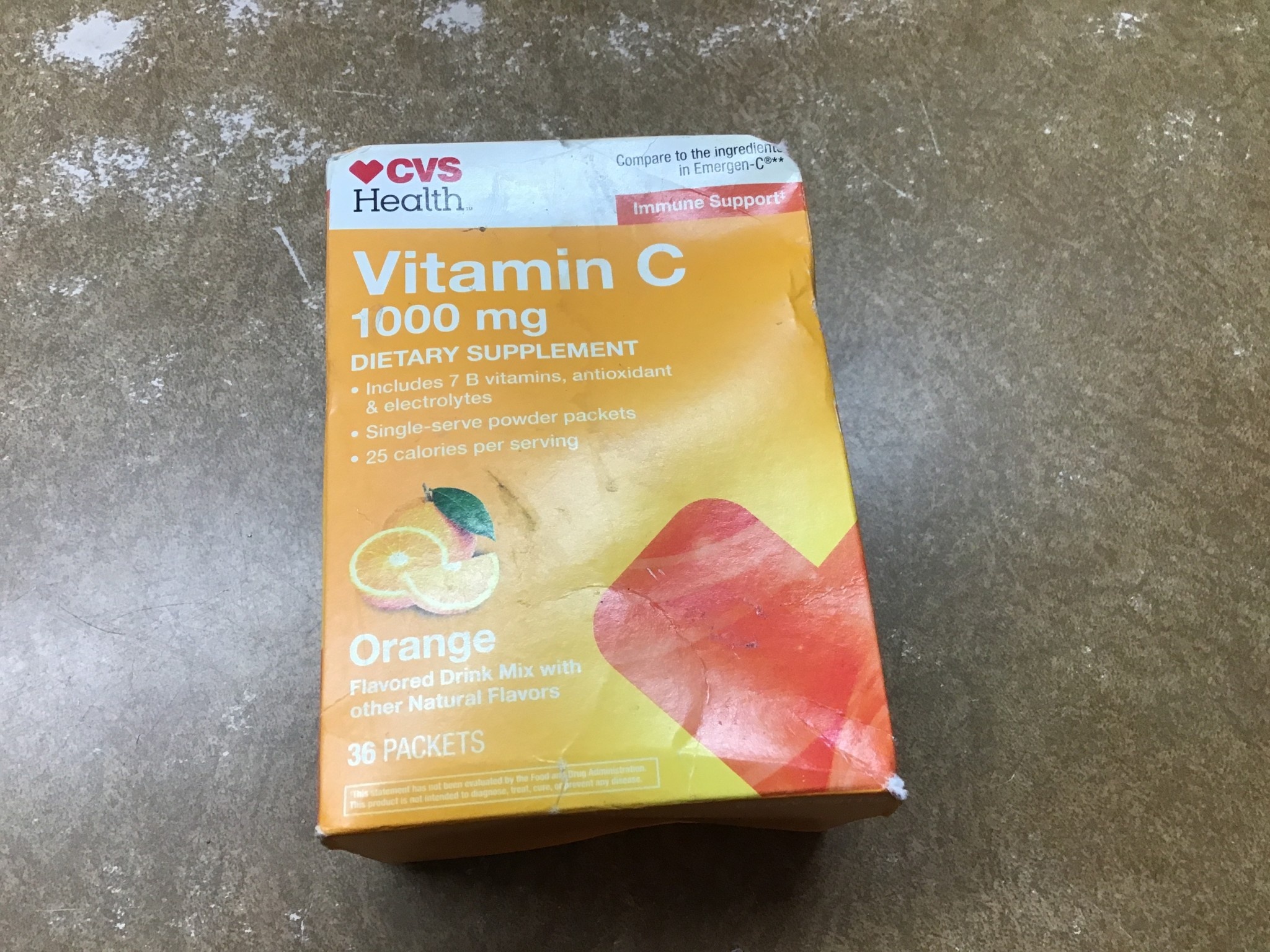 Box damage CVS Health Vitamin C 1000mg 36 packets D3 Surplus Outlet