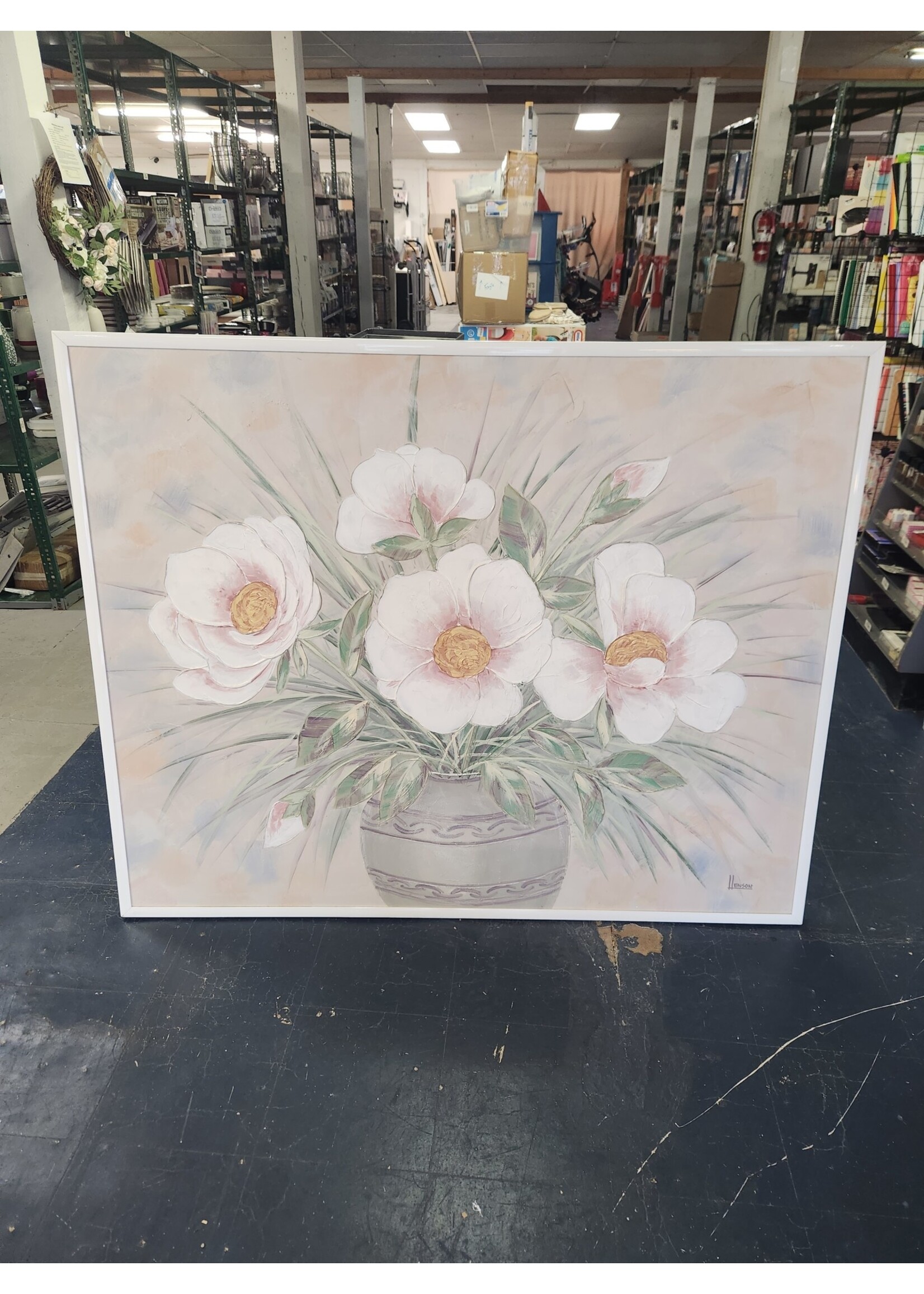 *Slight Imperfection 61.5x49.5 Framed Canvas Floral Wall Art Painting