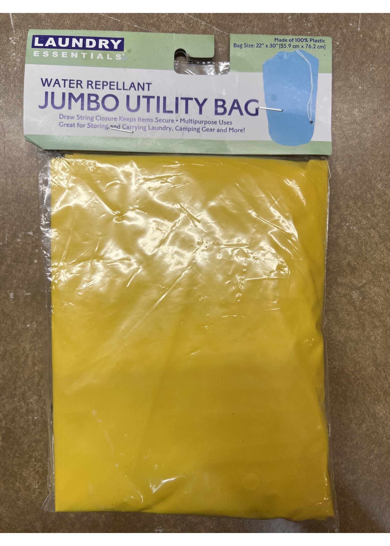 Laundry Essentials- Water Repellant Jumbo Utility Bag Yellow -22”x30”