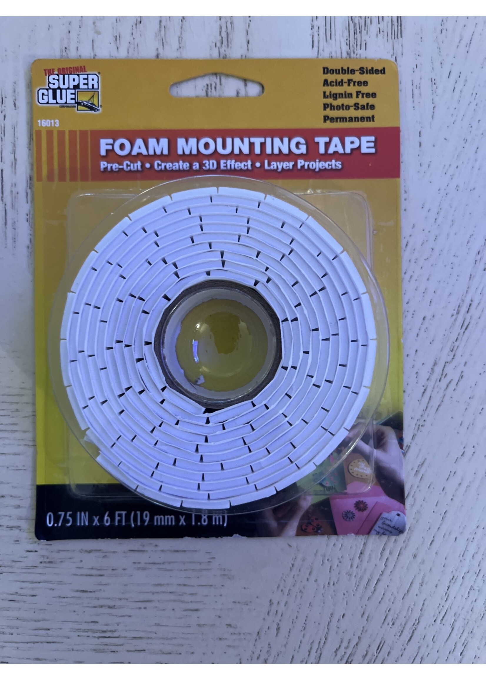 Foam Mounting Tape - precut   0.75”x 6’