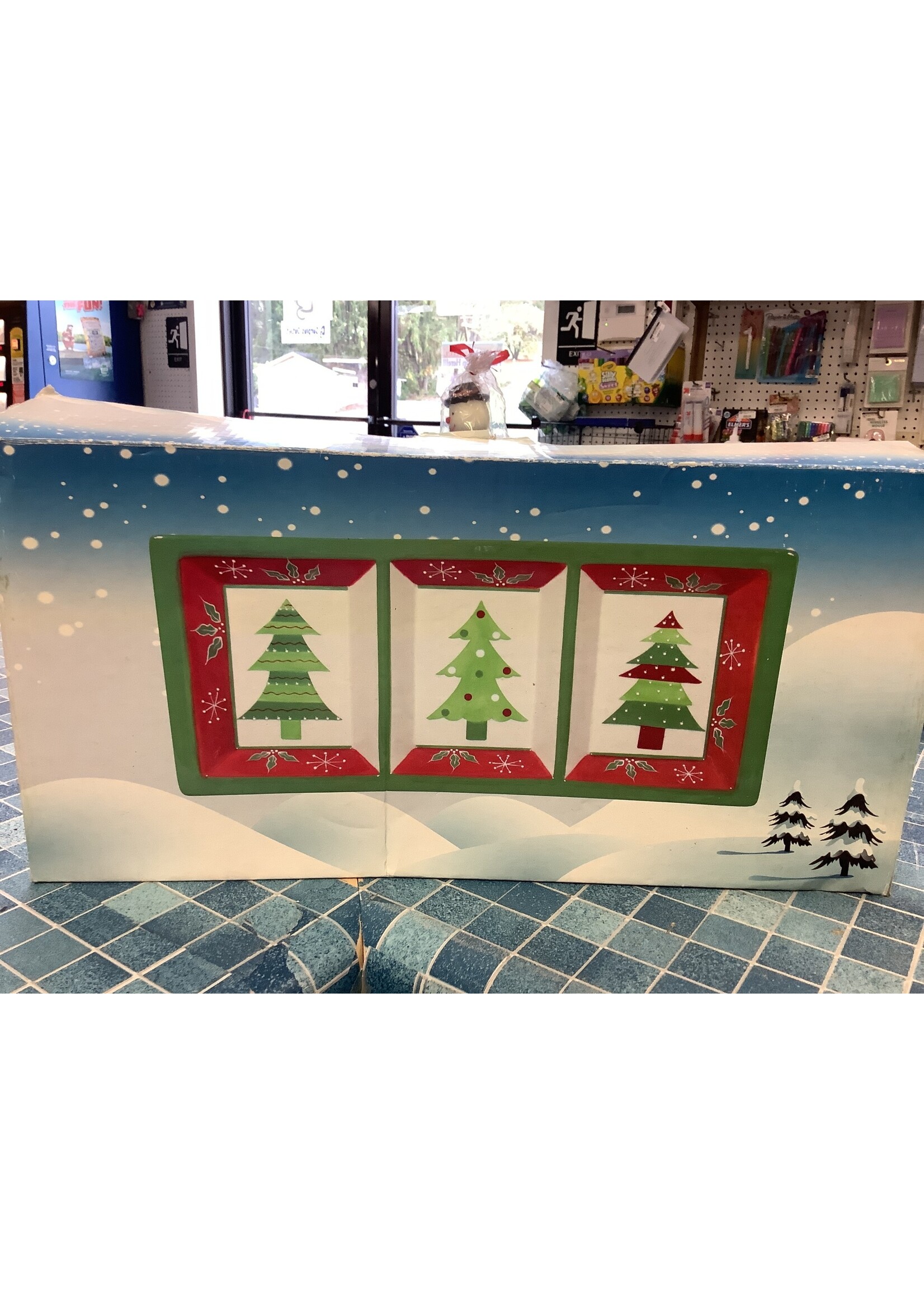 Ceramic Christmas Tree 3 Dip  Holders