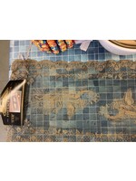 15x30 Fine Lace Runner Gold & Black