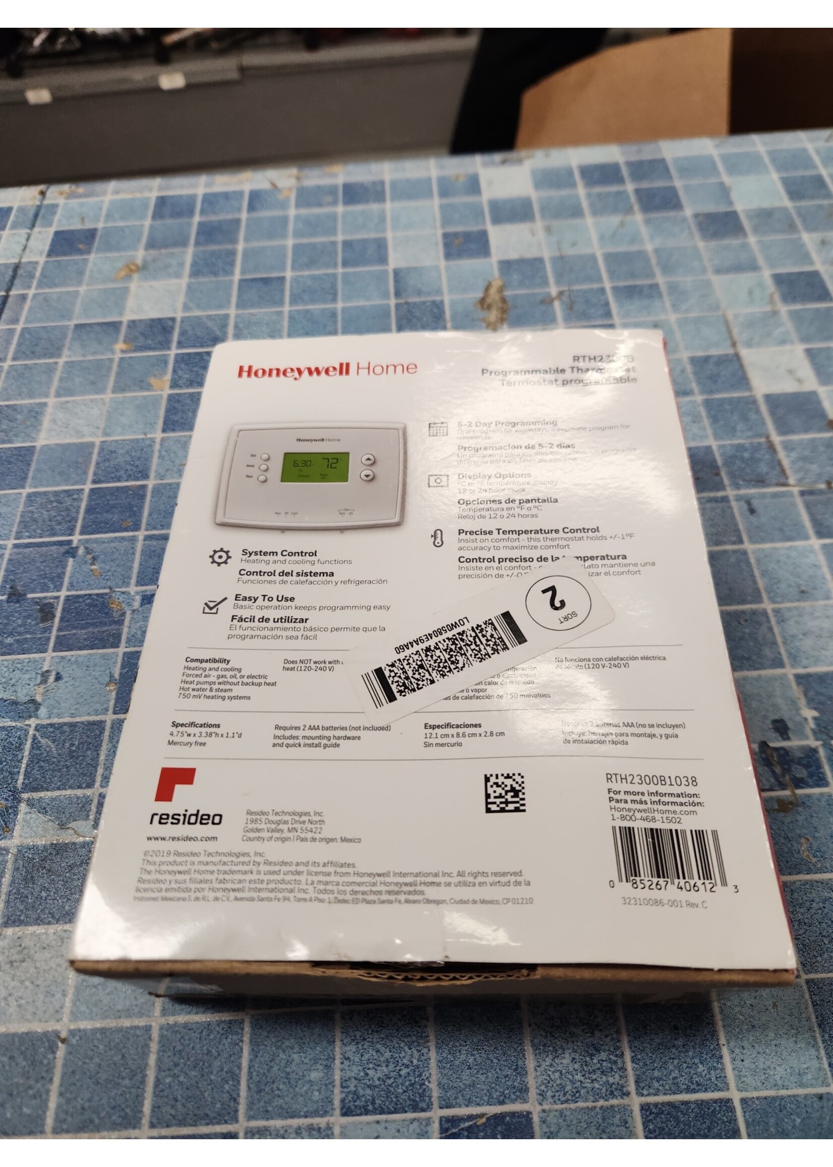 Honeywell RTH2300B 5-2 Day Programmable Thermostat