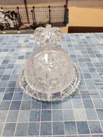 Price Products Byrdes Pattern Cheese Plate & Dome 24% Lead Crystal West Germany