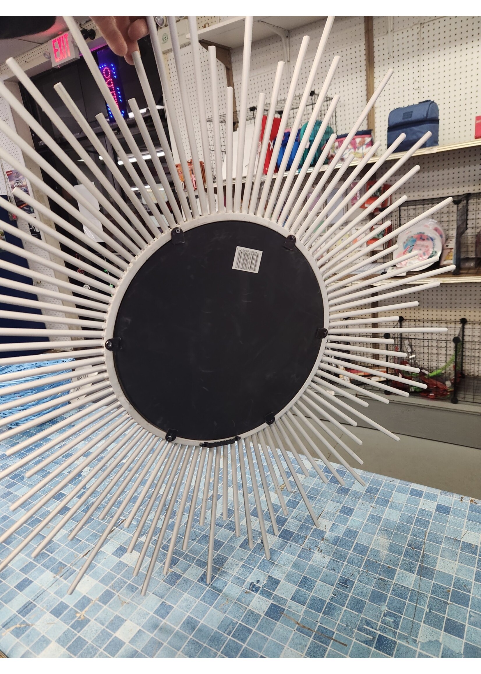 allen + roth Round Champagne Wall Mirror Sunburst 34x34