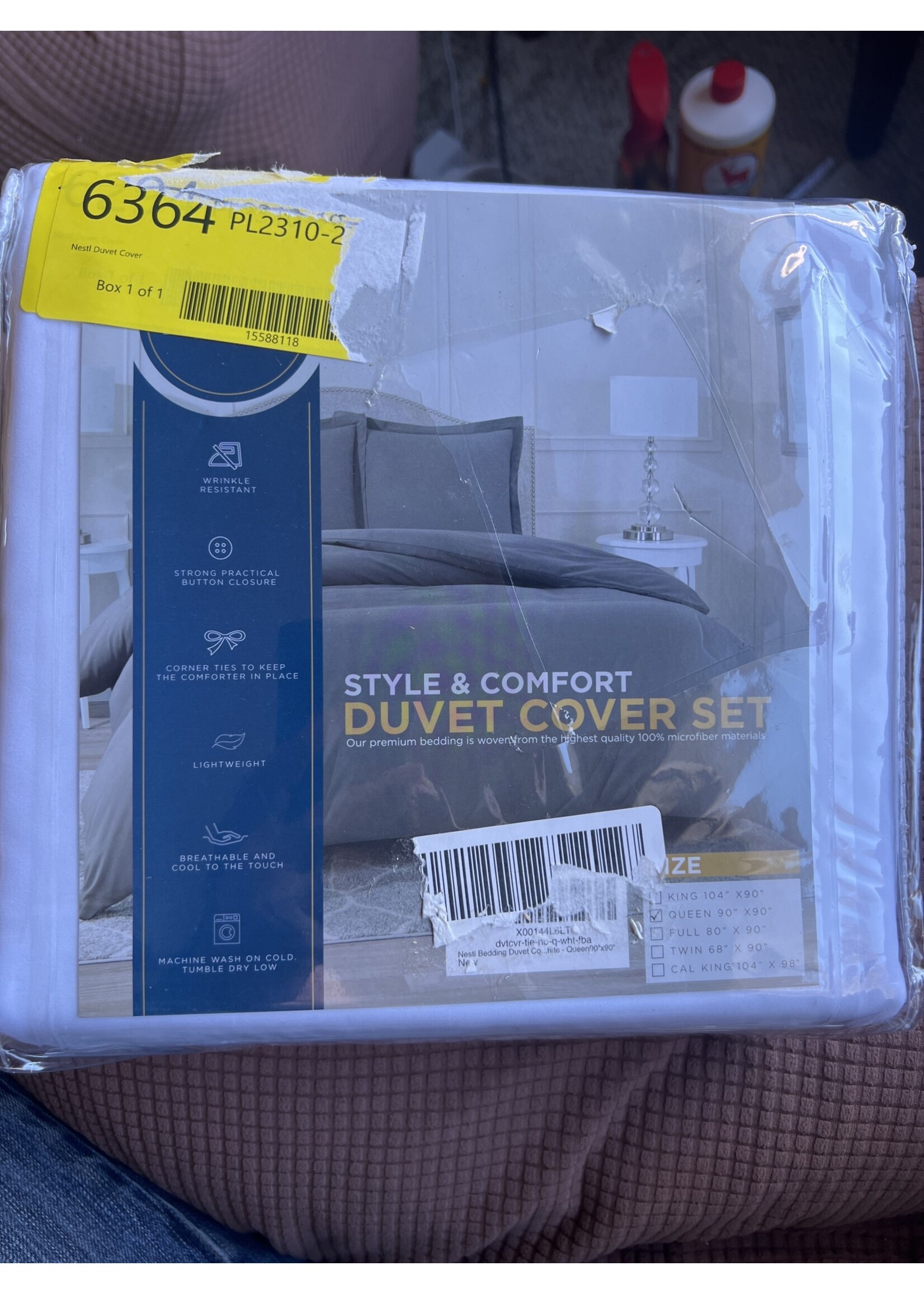 Package Damage- Nestl Bedding- white Queen Duvet Cover Set