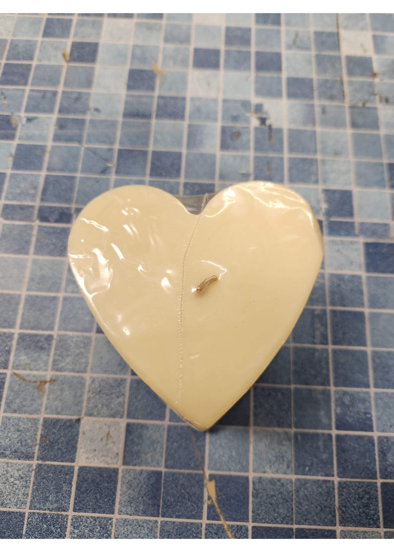 Large Heart Candle on Heart Plate