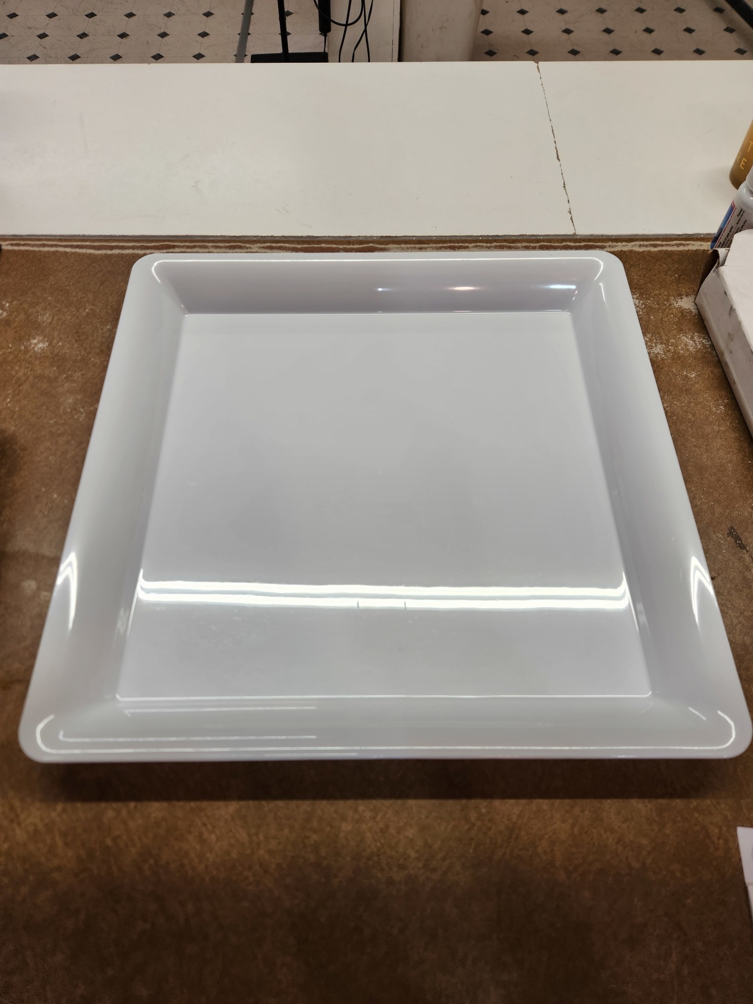 16 x 5 White 4-Section Rectangular Plastic Disposable Trays