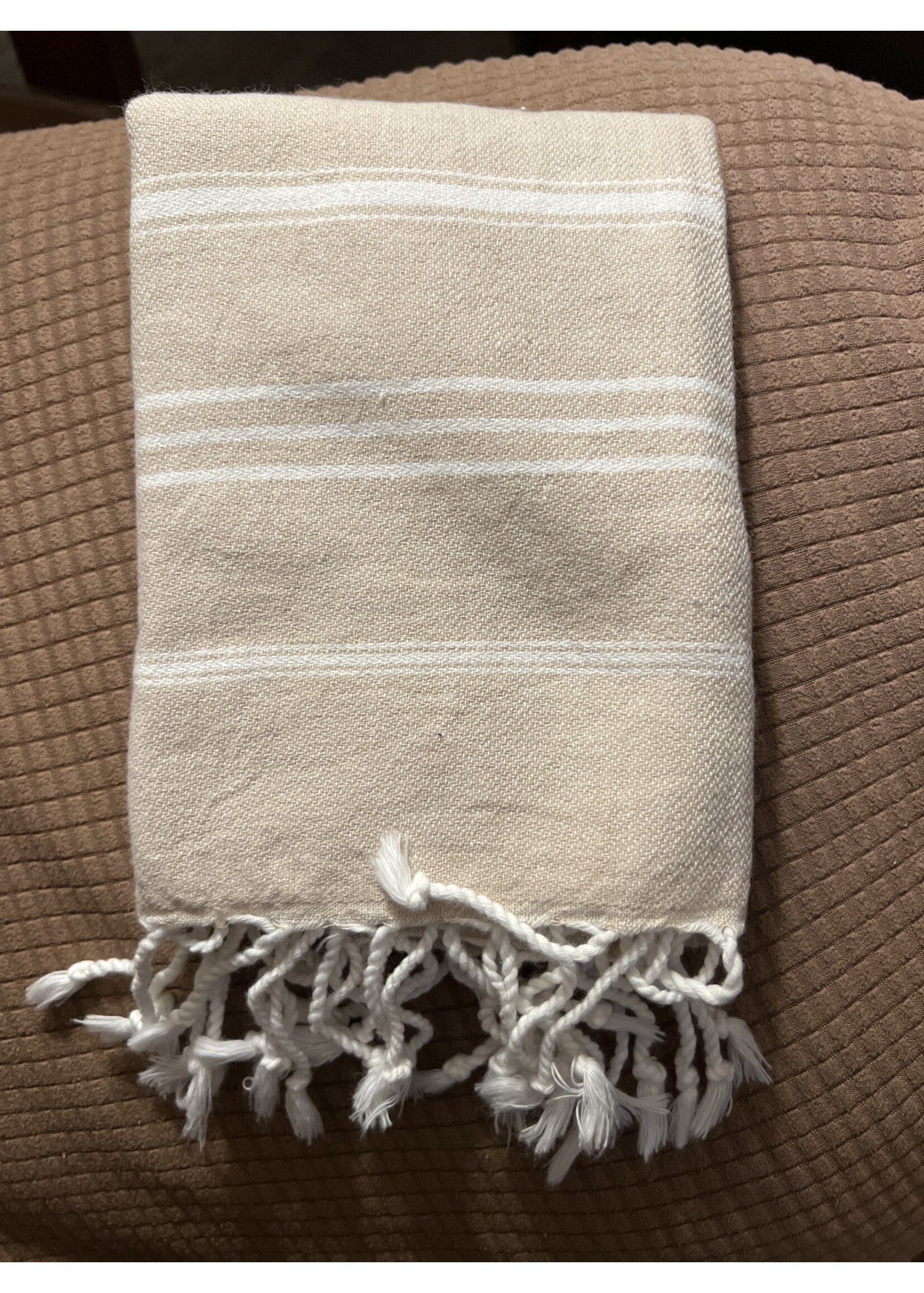 Turkish Towel Tan and Cream