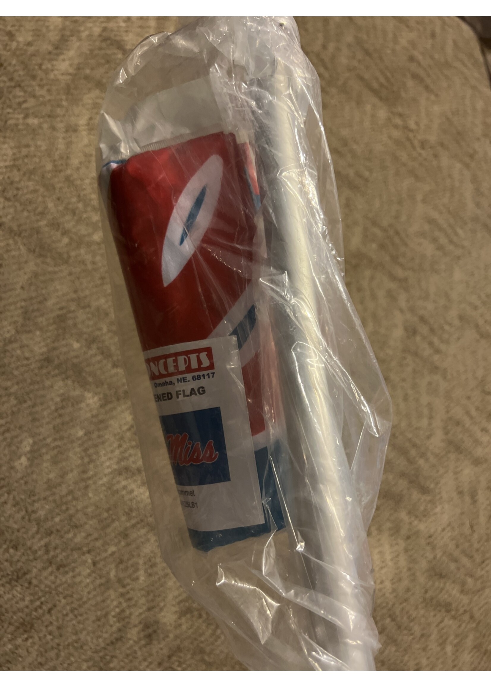 Ole Miss light blue Flag Pole 3’x5’ flag and mounting bracket kit