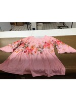 Pink Medium ICRPSTU Womens Button Up Blouse, 3/4 Sleeve Pleated Womens Blouse Irregular Sleeve
