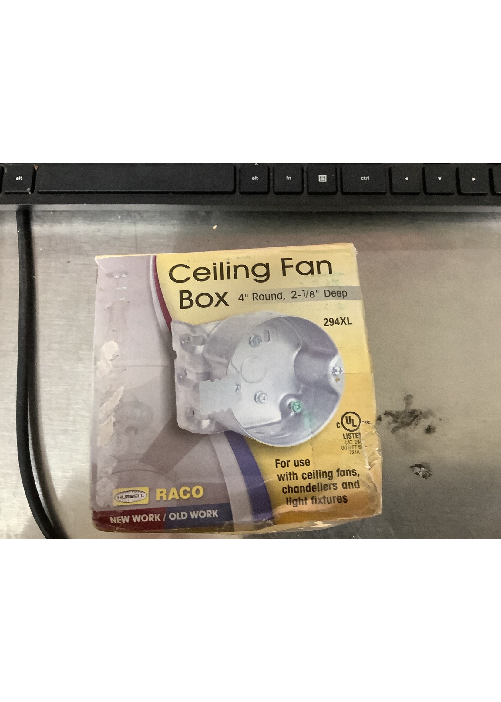 *Open Box Ceiling Fan Box 4" Round 2 1/8 Deep