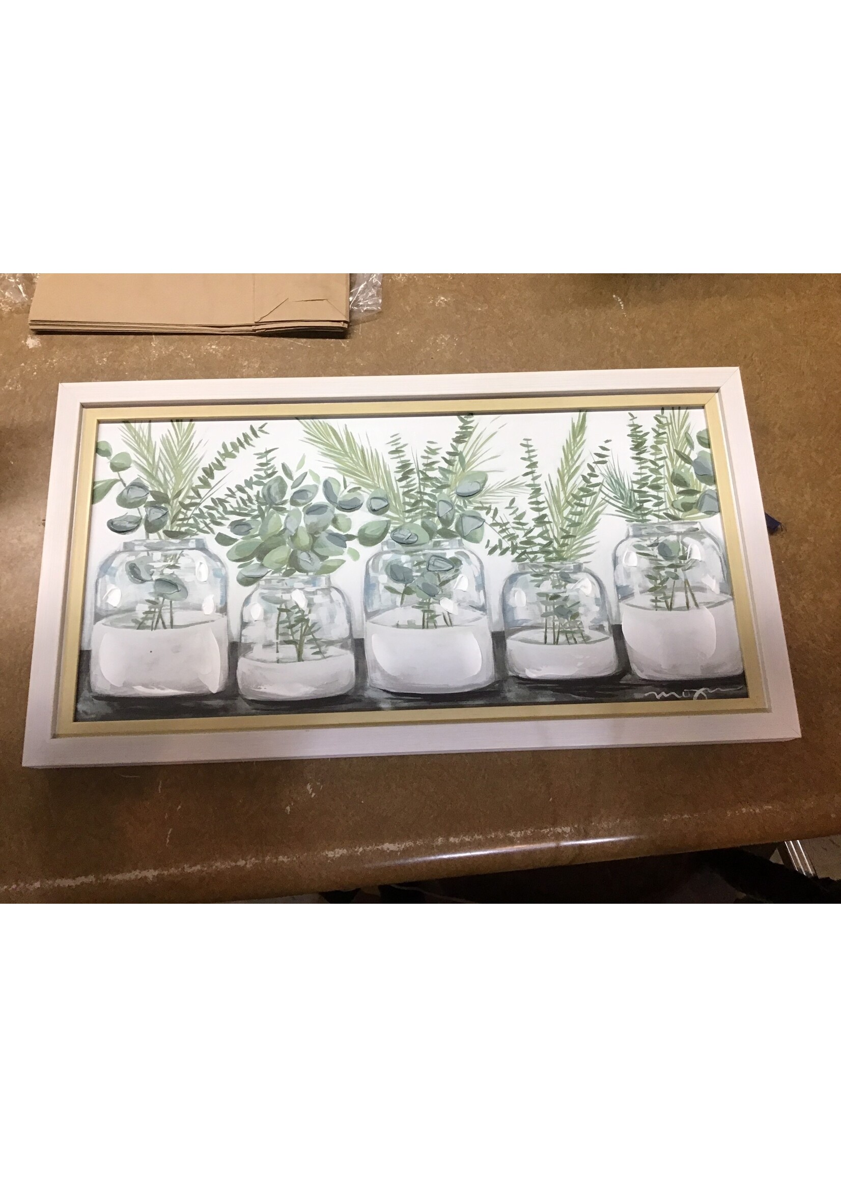 12”x22” Plant Jars Framed Decor
