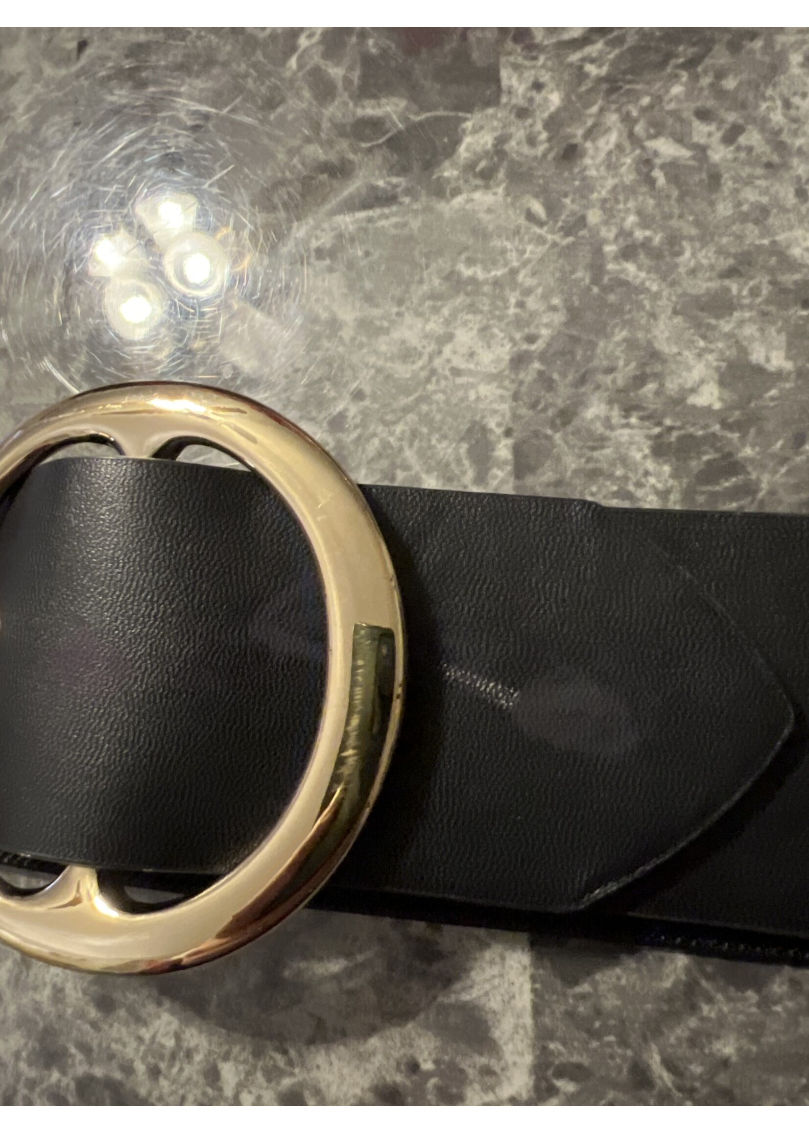 Marked-Women's Round Buckle Belt - A New Day Black L