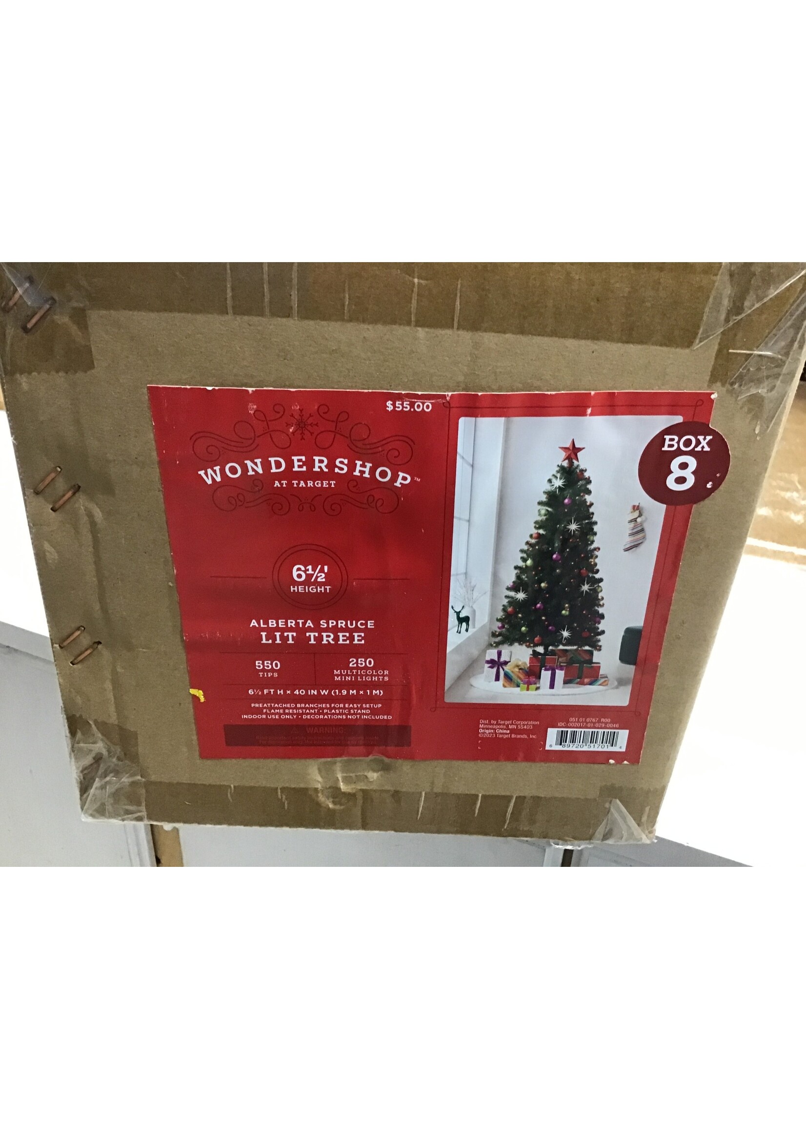 Open box 6.5' Pre-lit Alberta Spruce Artificial Christmas Tree Multicolor Lights - Wondershop