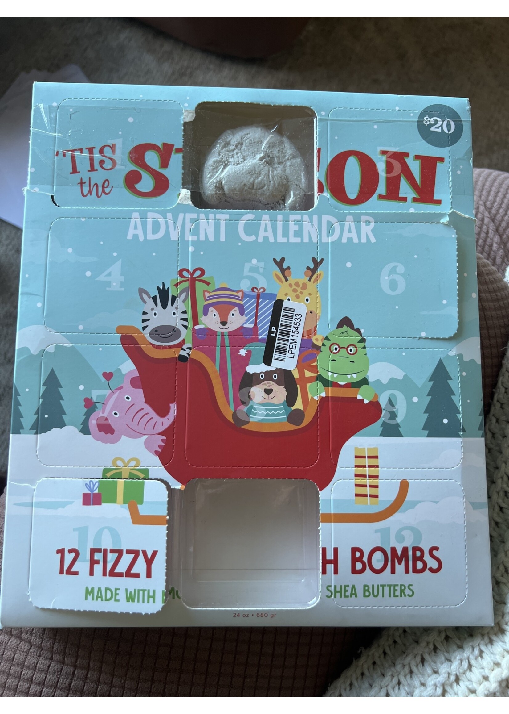 *Missing 1- box damage-Feeling Smitten Joon x Moon Animal Advent Calendar Bath and Body Gift Set - 24oz/12pc