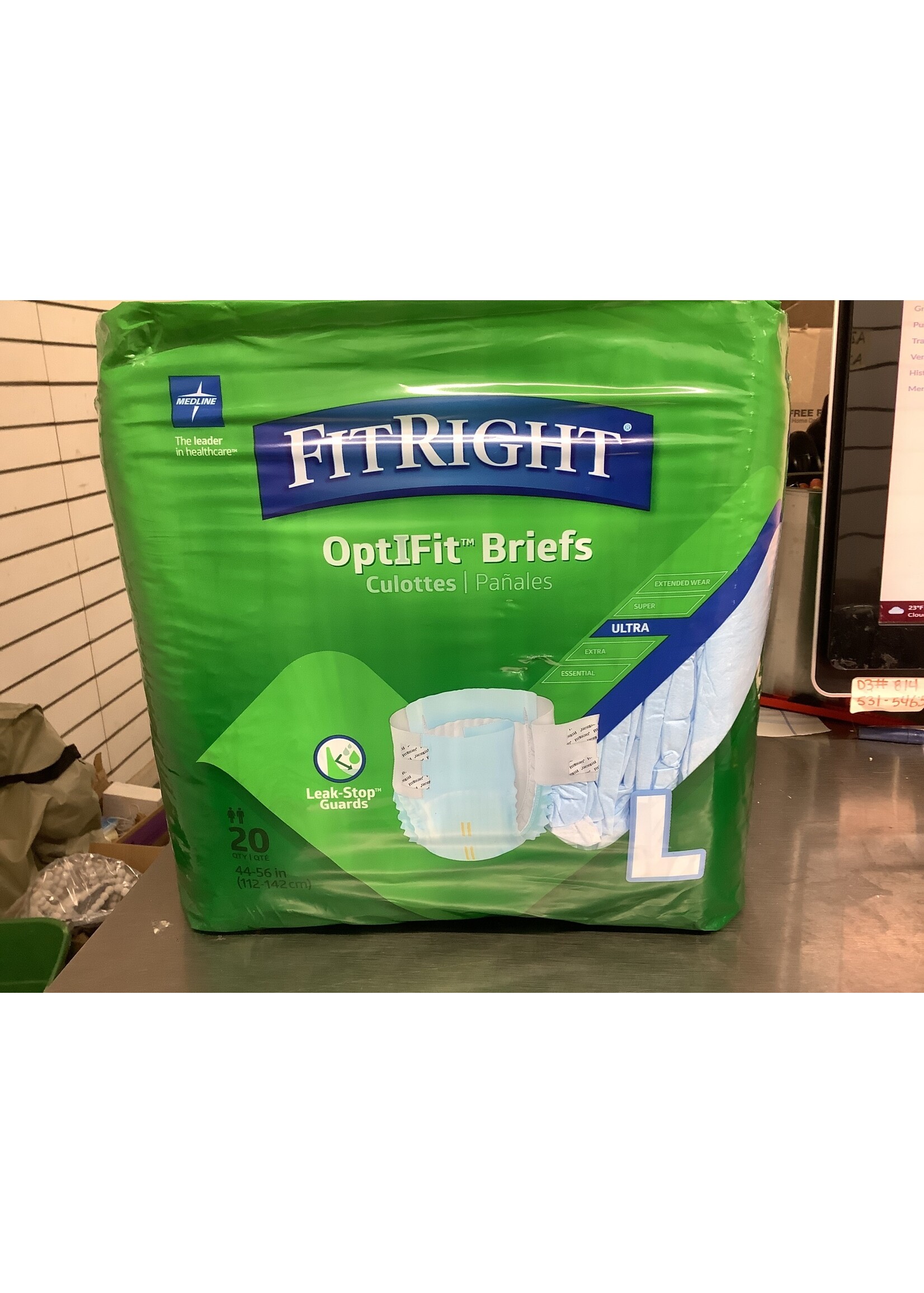 FitRight Optifit Briefs Ultra 20 Ct  Size L