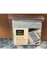 Extra Large Packing Cube & Clear Pouch Set Muddy Aqua - Open Story