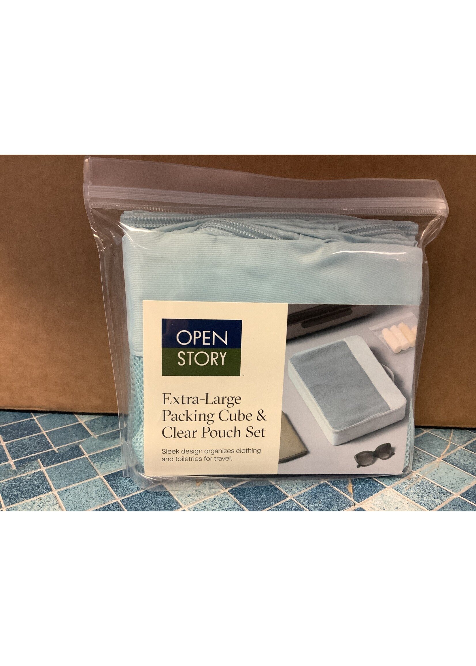 Extra Large Packing Cube & Clear Pouch Set Muddy Aqua - Open Story