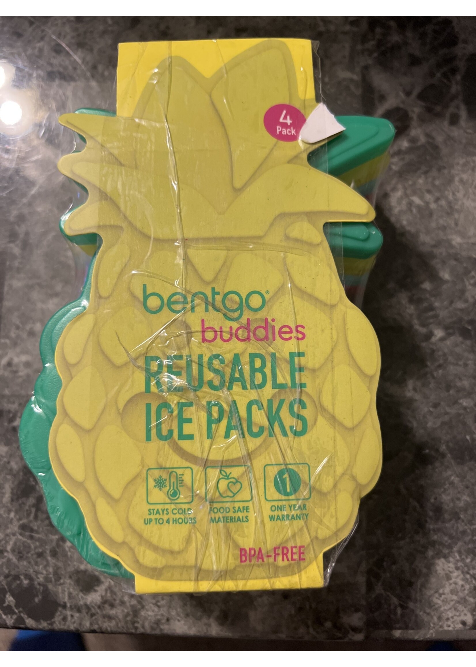 Bentgo Buddies Glitter Reusable Ice Packs 4pk - Pineapple