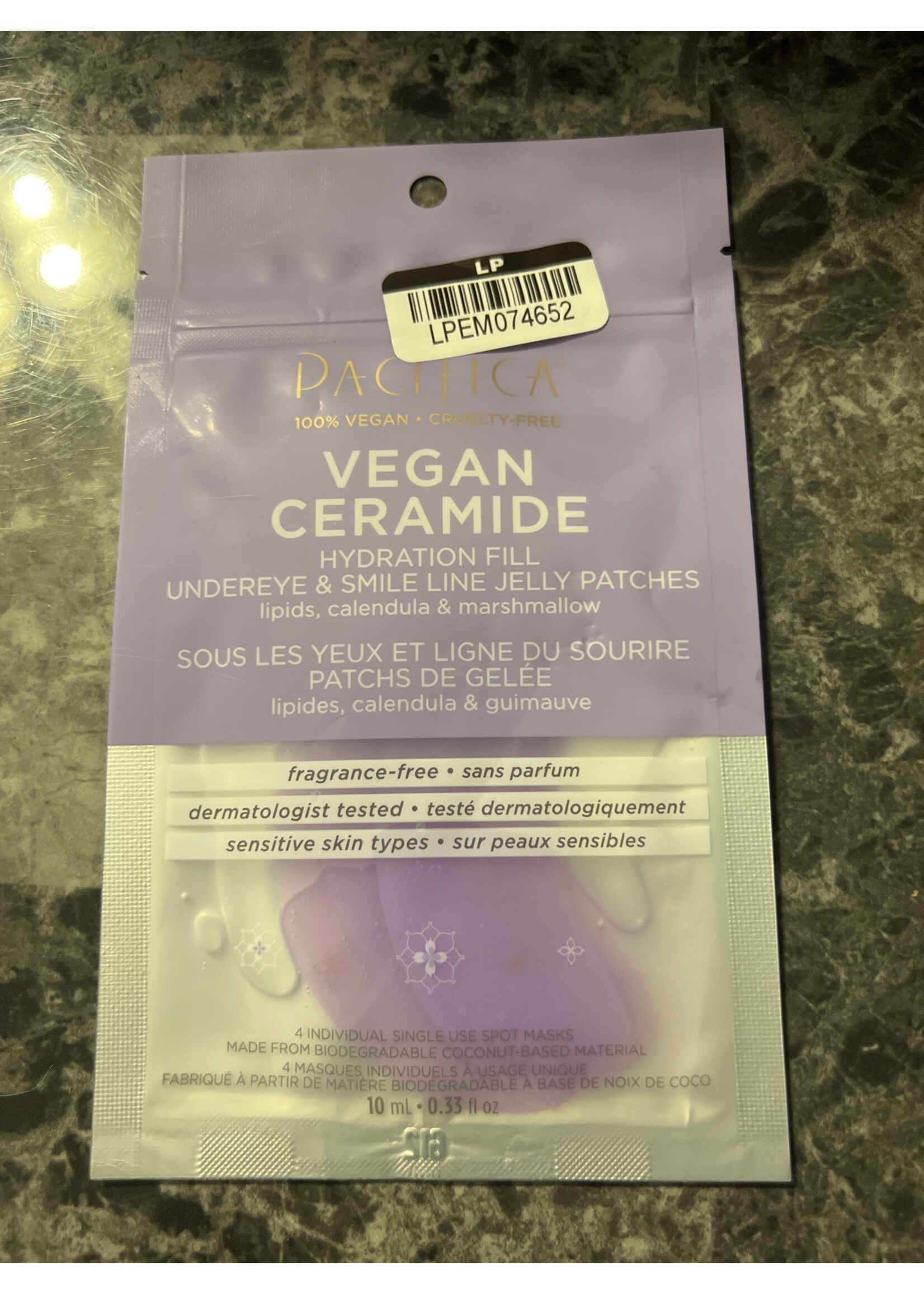 Pacifica Vegan Ceramide Hydration Fill Undereye & Smile Line Jelly Patches - 0.33 fl oz
