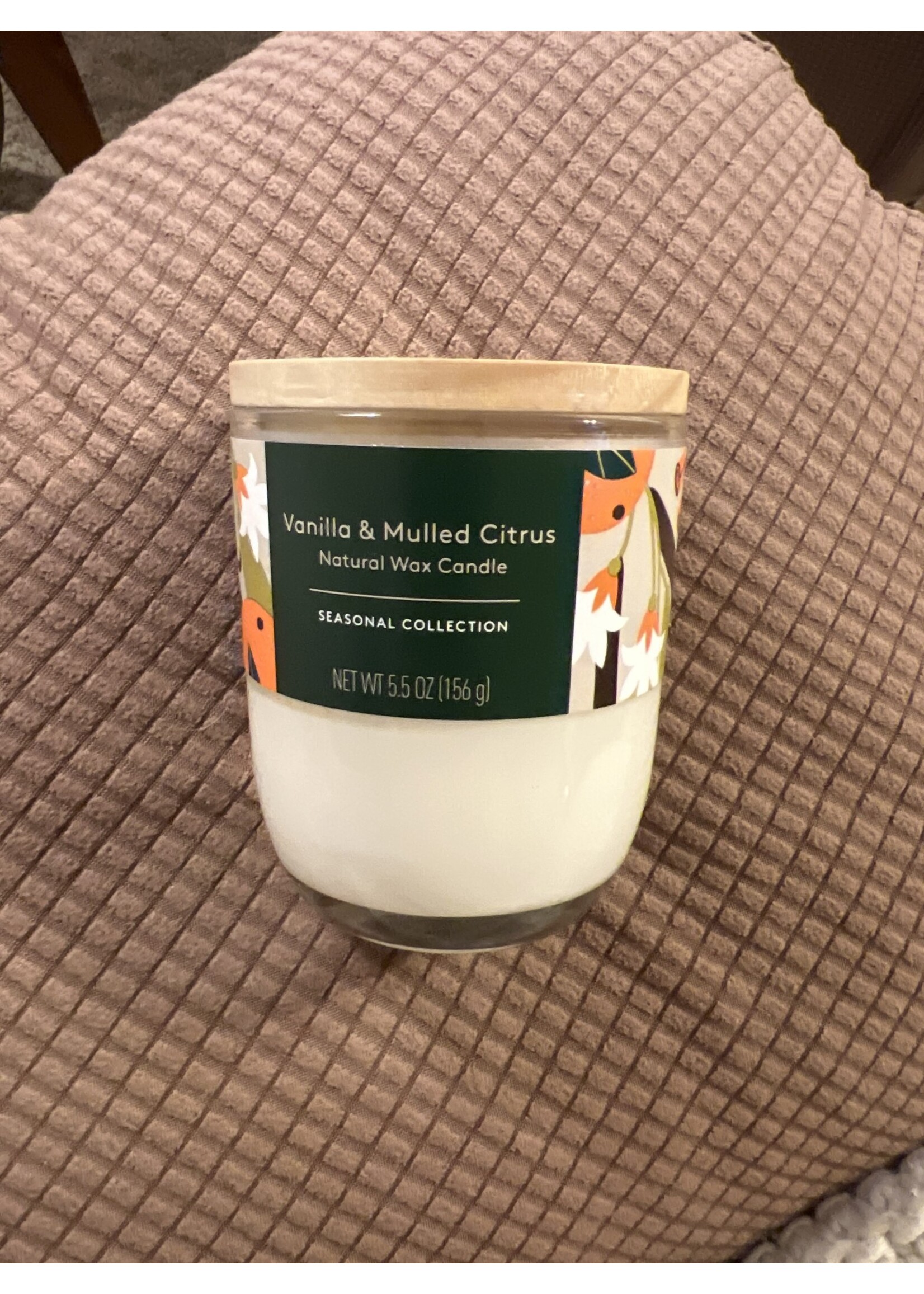 Cracked lid- Fall & Winter Candle - Vanilla & Mulled Citrus - 5.5oz - Everspring