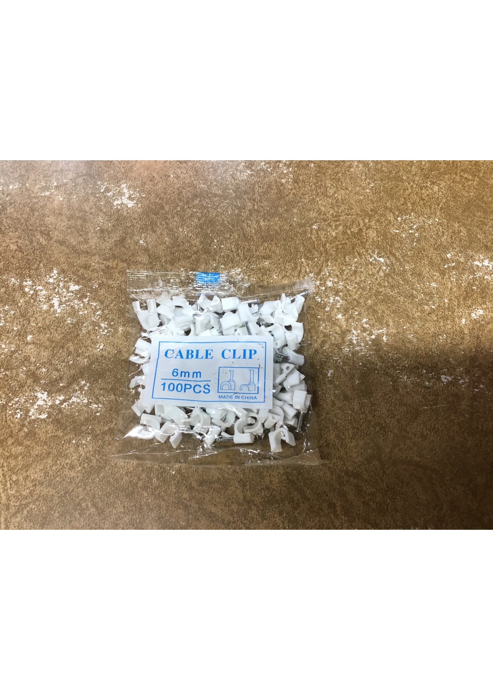 Cable Clips 6mm 100pc white