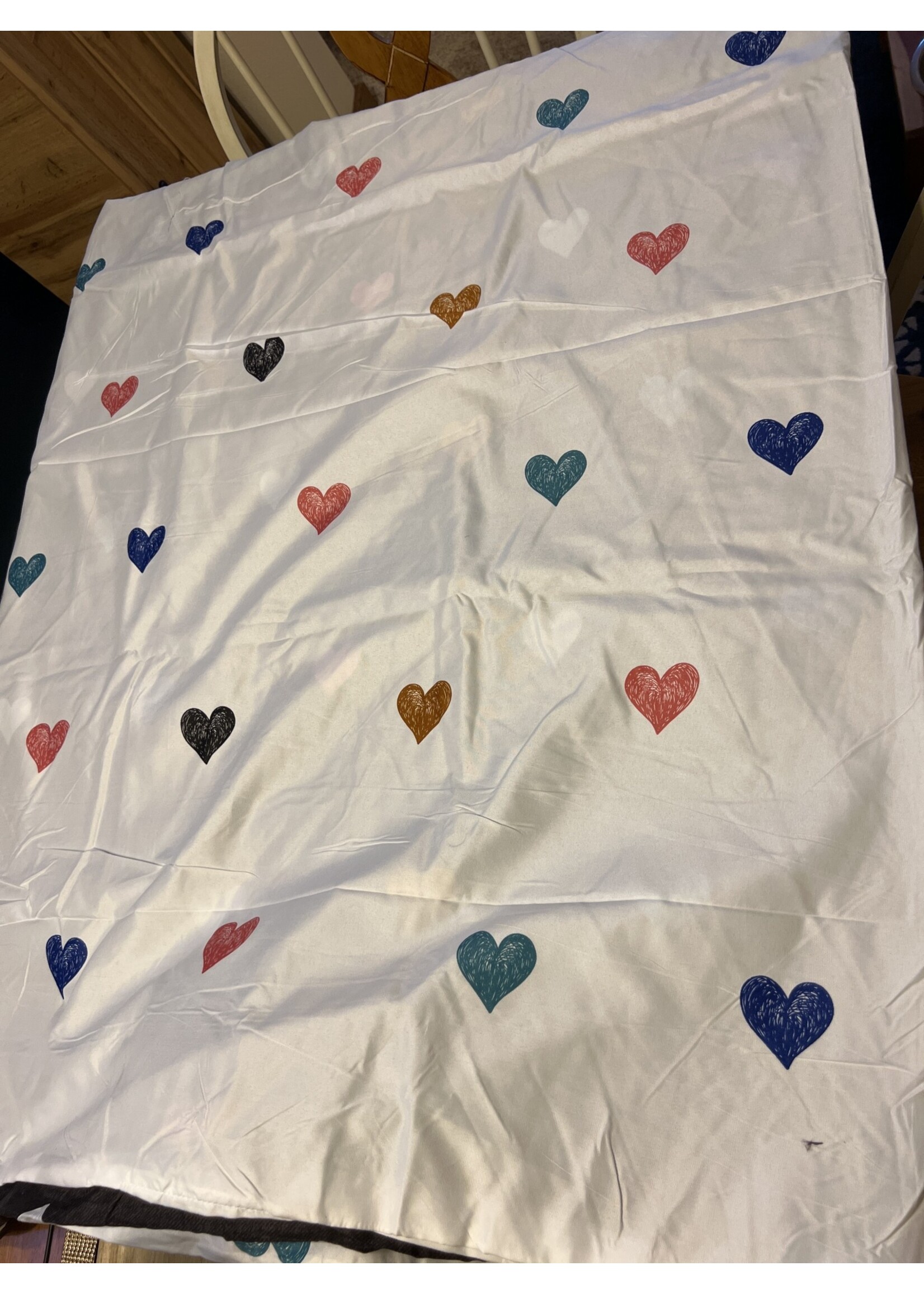Queen Girls Love Flat Sheet and 2 pillow cases 88”x78” reversible