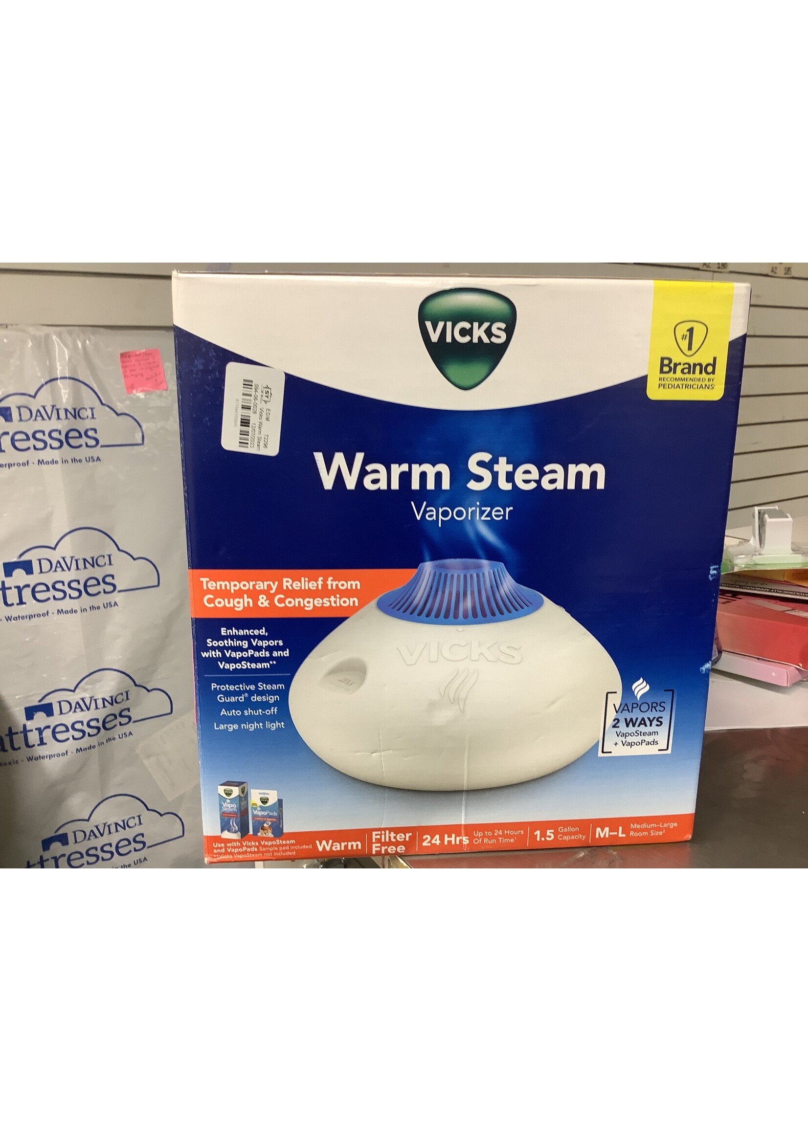 *Open Box No Pods Vicks Warm Steam Vaporizer Humidifier with Night Light - 1.5gal