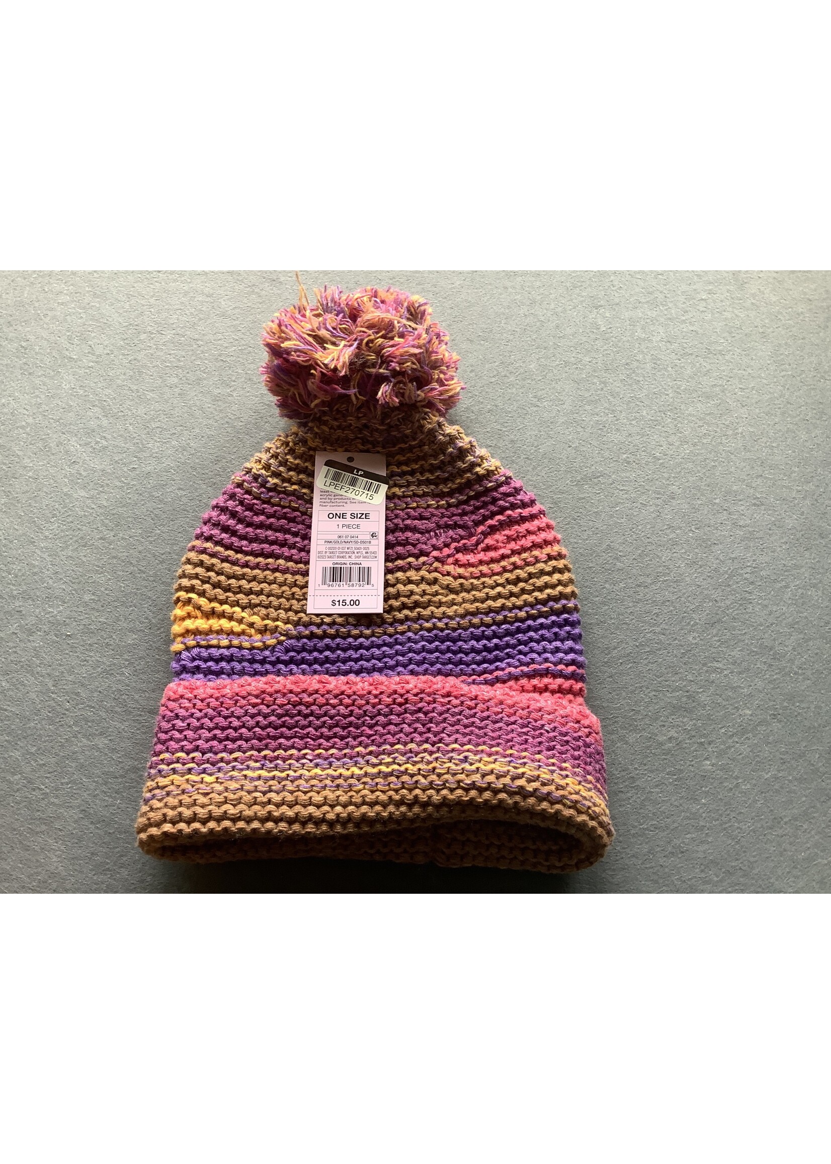 Pom Beanie - Wild Fable Pink/Gold/Purple