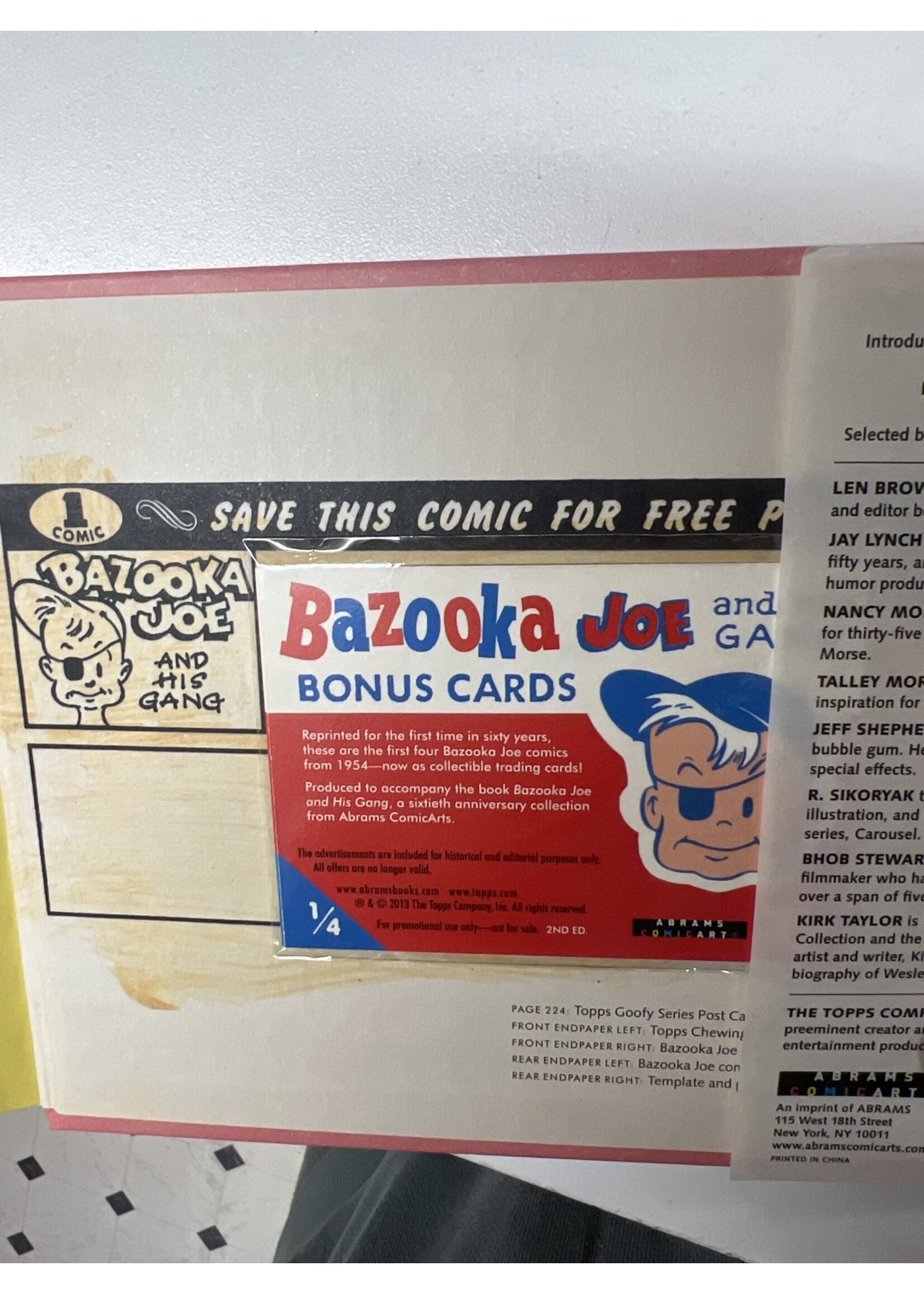 Bazooka Joe- Topps 60th Anniversary Collection Book w/ one bonus pack of cards