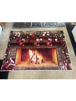 No packaging- Christmas Fireplace Photo Backdrop Banner 5’ x 6’-10”
