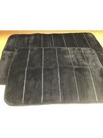 Yimobra Bathrrom Rugs Set 2 Piece 17x24+31.5x19.8 inches black absorbent memory foam
