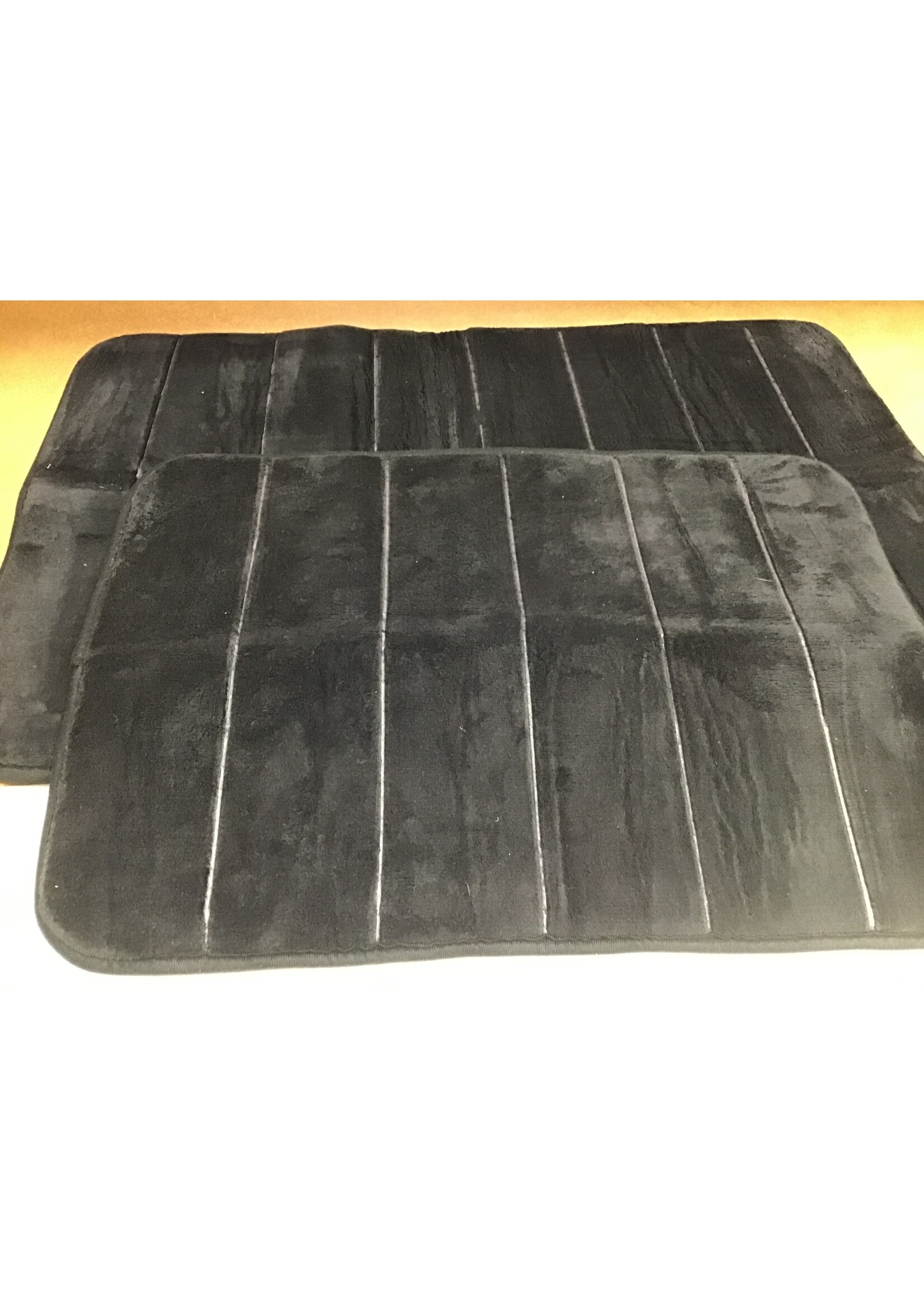 Yimobra Bathrrom Rugs Set 2 Piece 17x24+31.5x19.8 inches black absorbent memory foam