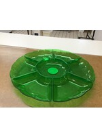 *small crack* Tray 16″ Compartment Chip N Dip Plastic Kiwi Green