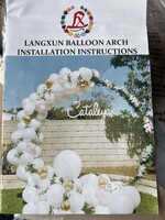 Open box- Langxun Round Metal Balloon Arch -gold 7’