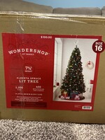 Open box- 7.5' Pre-lit LED Alberta Spruce Artificial Christmas Tree Multicolor Lights - Wondershop