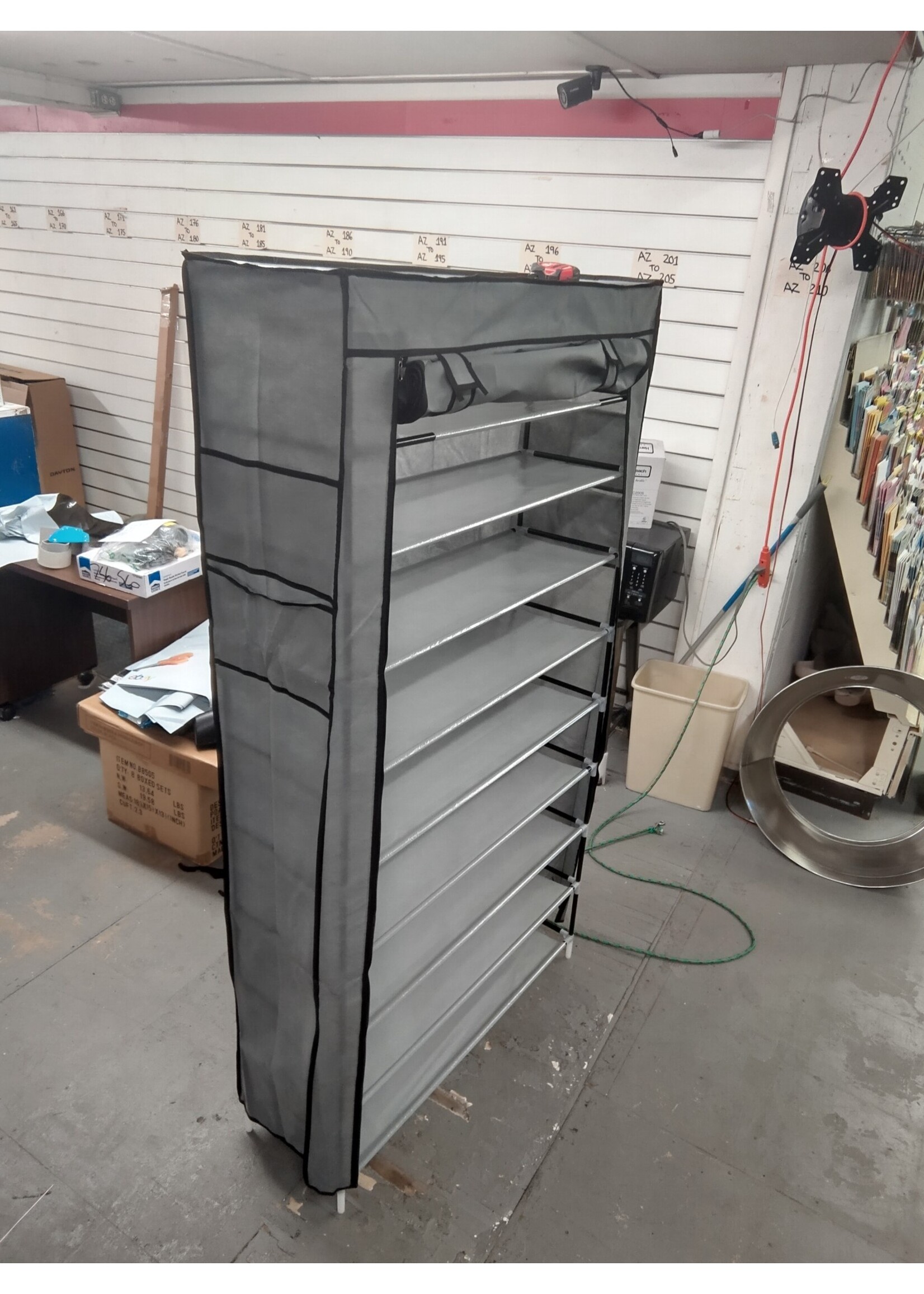 64x34x11 9-Tier Tall Shoe Rack with Dustproof Cover Shoe Shelf Storage Organizer Stand