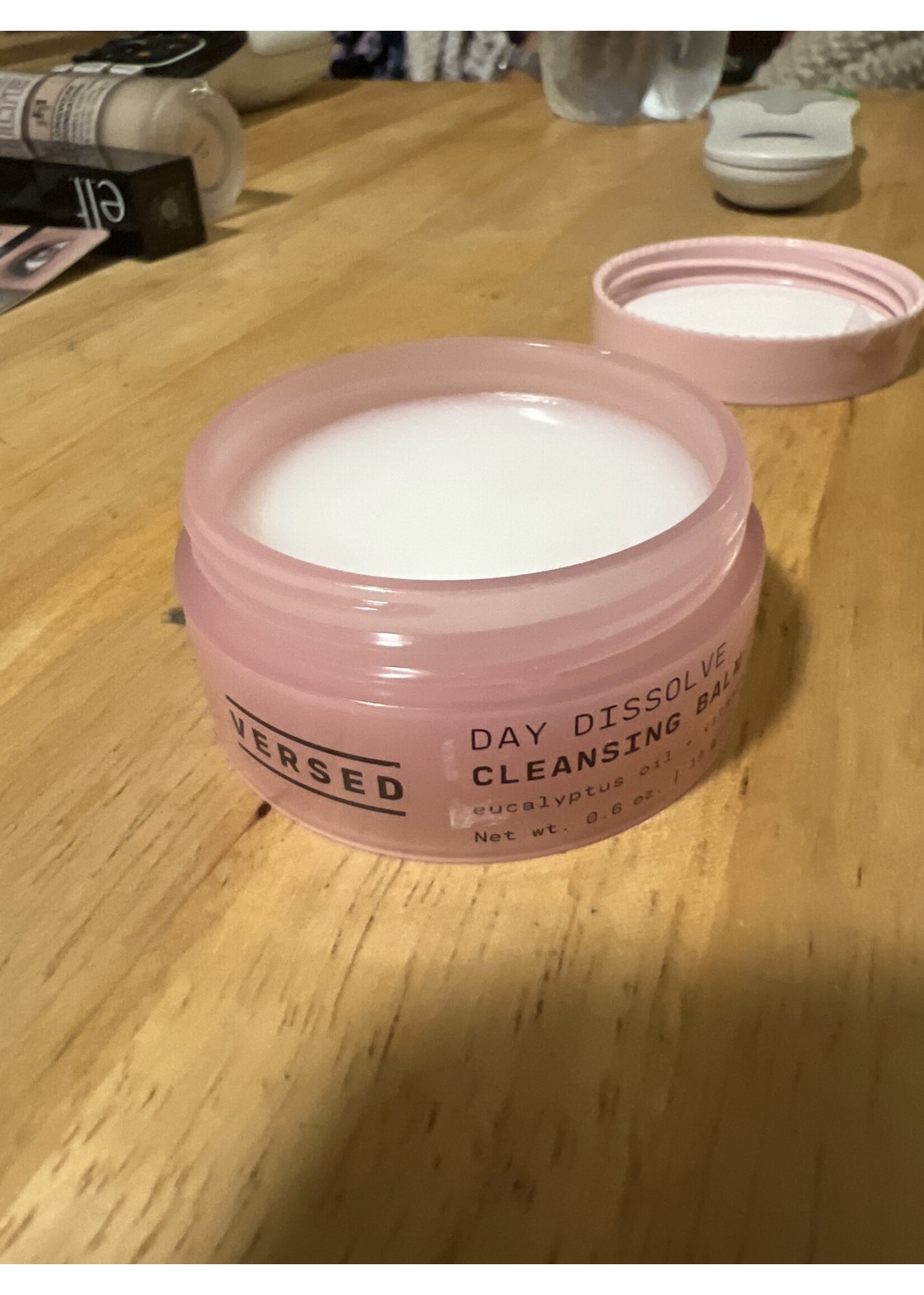Opened- Versed -Day dissolve Cleansing Balm 0.6oz eucalyptus oil and Vitamin E