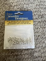 Darice Jewelry Designer 2001-76 4mm Brass Crimp Cover, bright silver 64 pcs