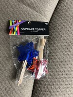 Red/white/blue Cupcake Topper 24pc