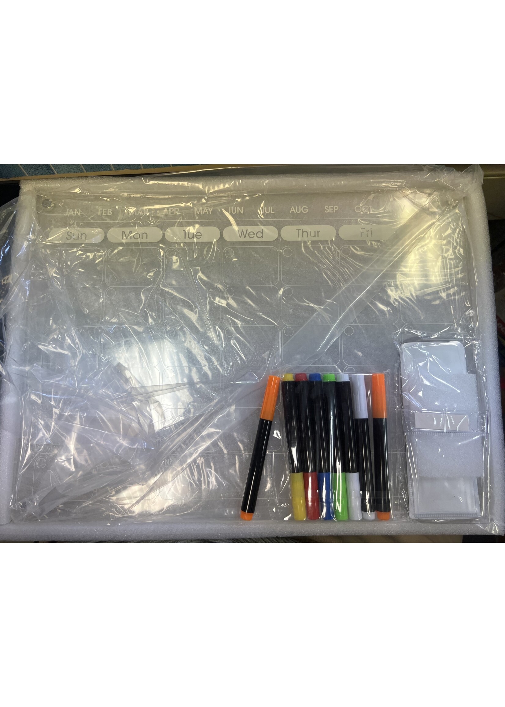Acrylic Calendar Board 16x12” for fridge, months/days/notes