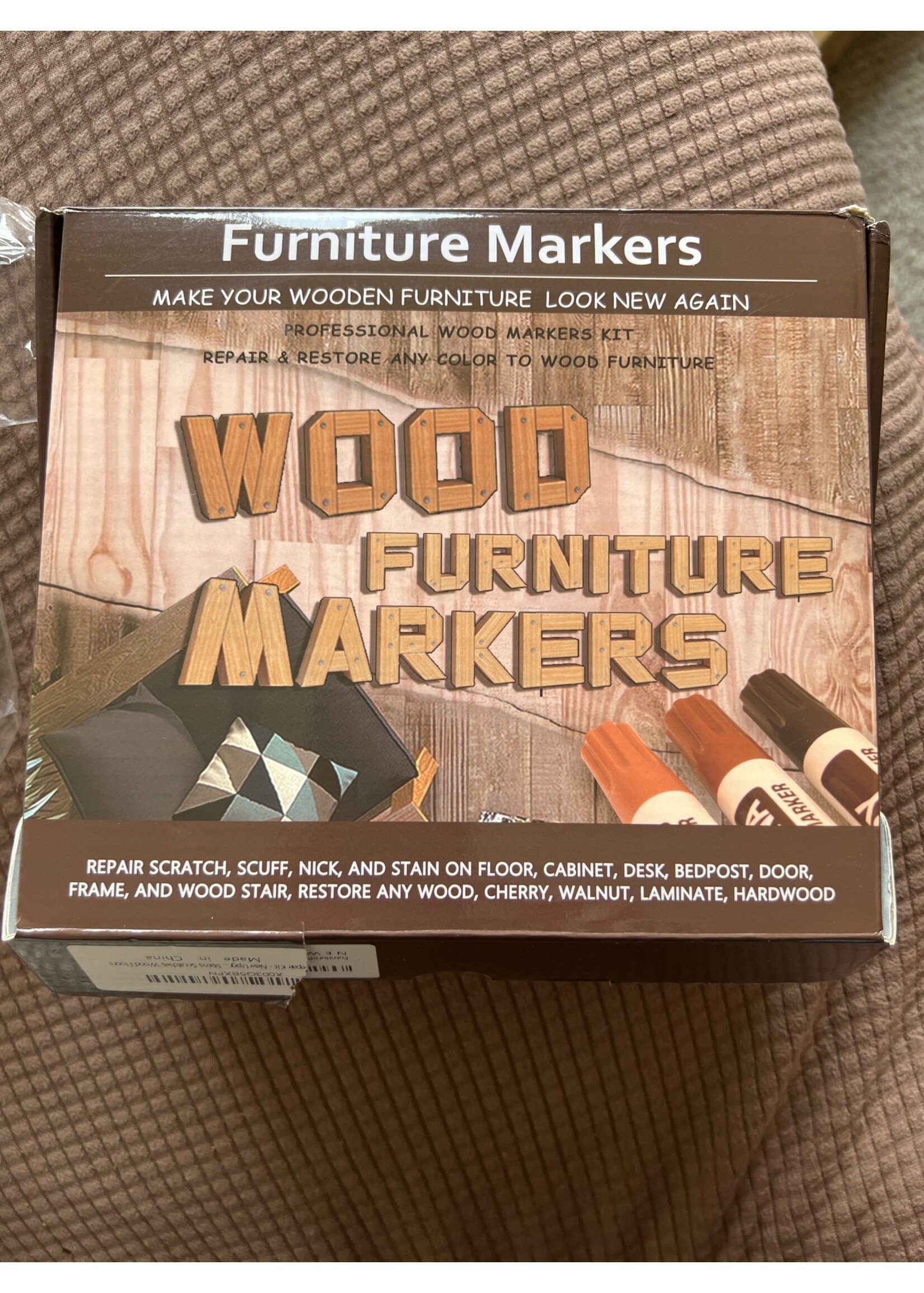 Open Package- Used- Wood Furniture Markers - missing sponge and cloth