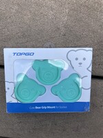 Open box- Topgo Cute Teal Bear Grip Mount for Phone Socket 3ct