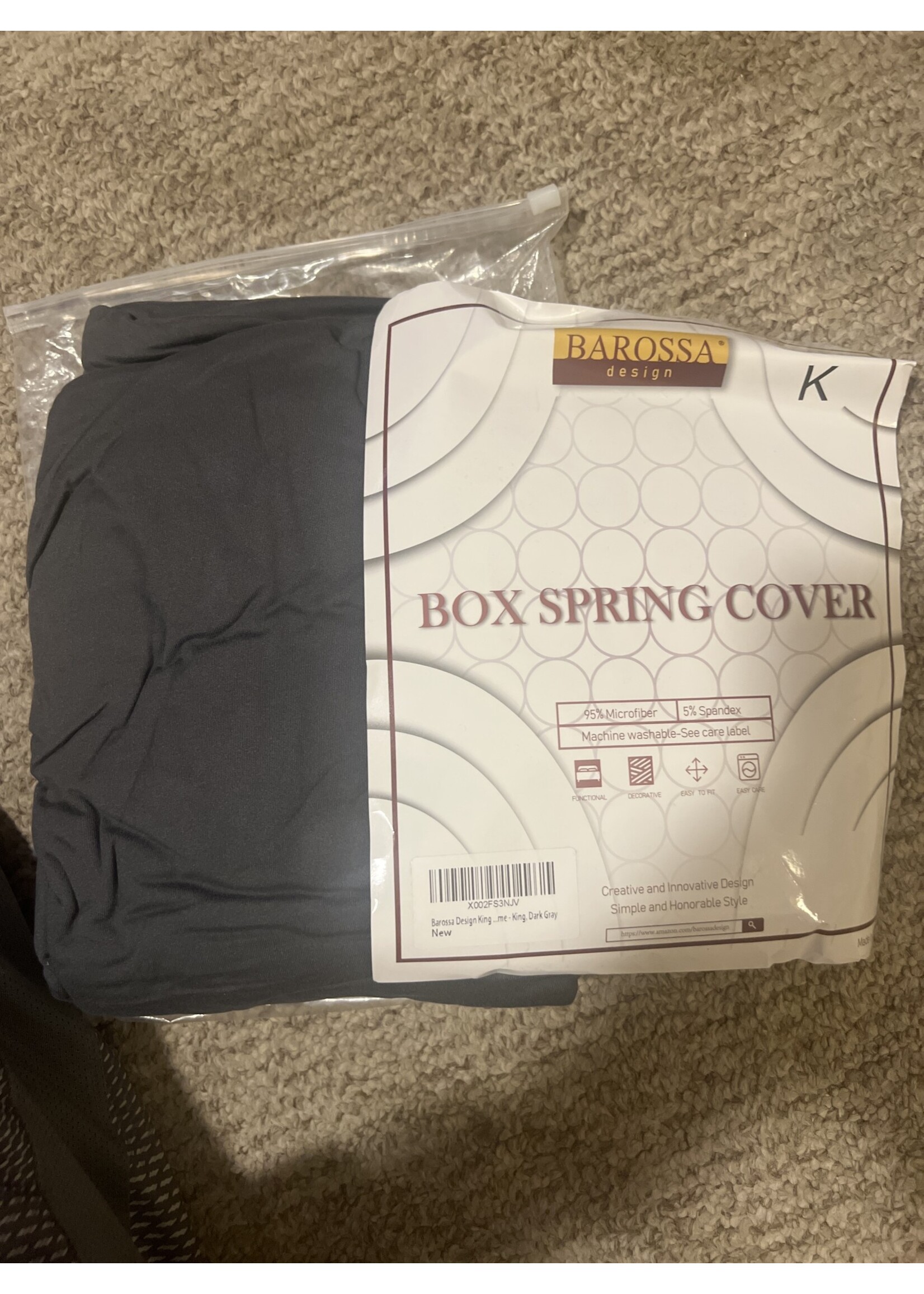 Barossa Design dark gray K box spring cover