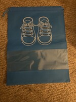 10pc Shoe Bags w/ drawstrings and viewing windows blue