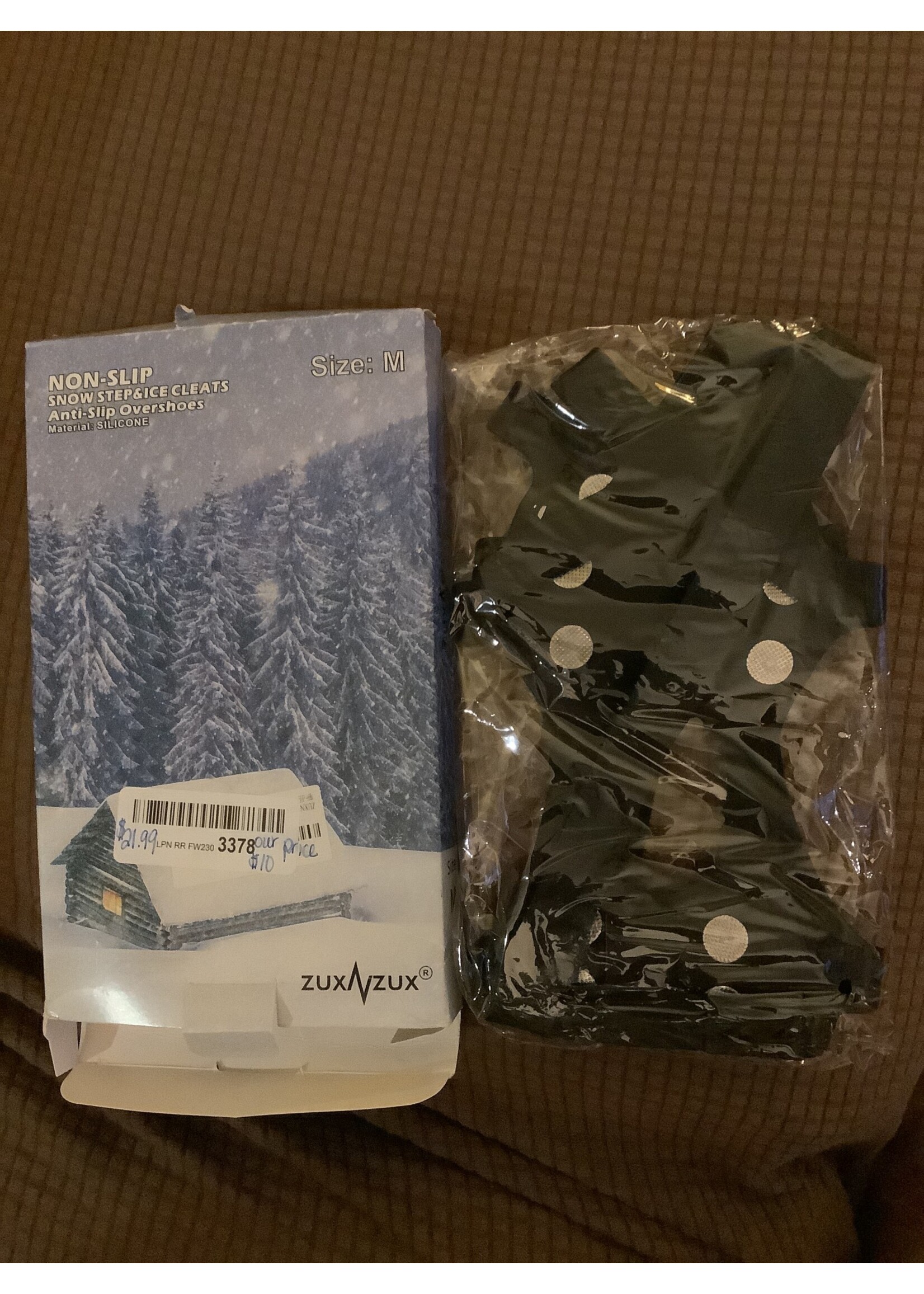 ZuxZux Non-Slip Snow Steps & Ice Cleats (Silicone Anti-slip overshoes) M